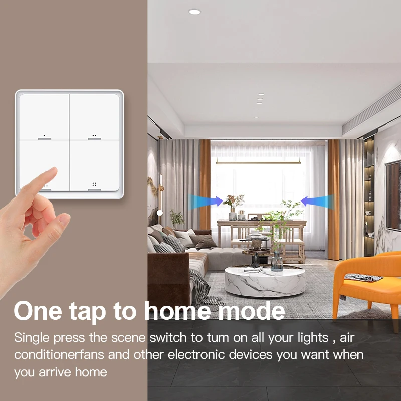 Smart Wall Light Switch Push Button Tuya Zigbee Scene 1/2/3/4 Gang Switch Button Smart Home Switch Push button Smart Life App