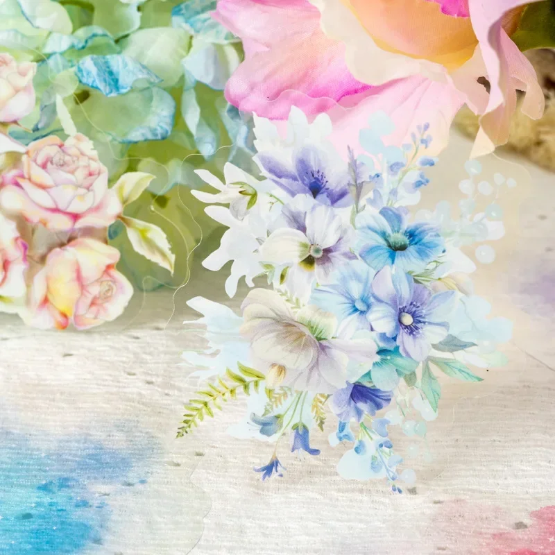 10Pcs Material Stickers Stationery School Supplies Account Starlight Bouquet Scrapbook cut Package Handheld 122*110mm