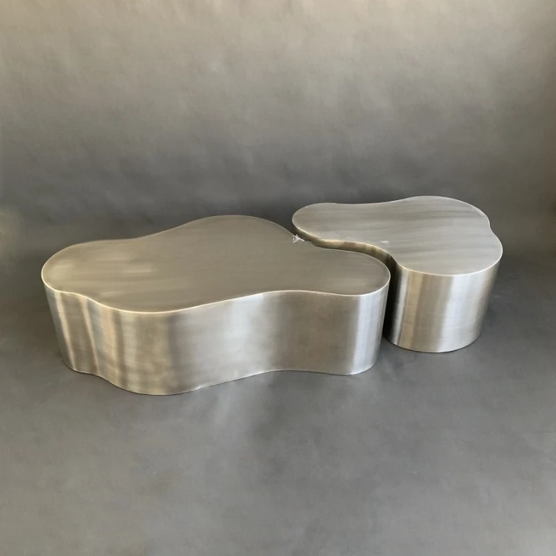 Light luxury stainless steel cloud coffee table Modern creative and fashionable living room Hotel sales department Model room