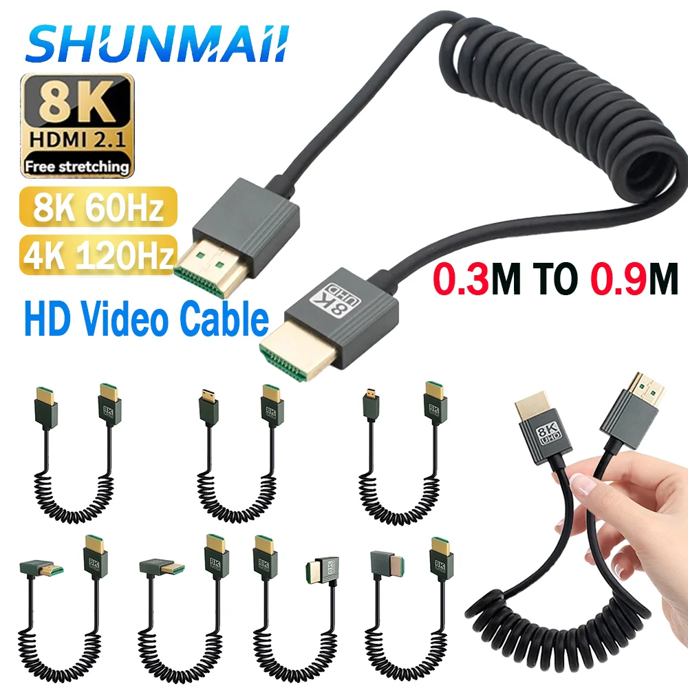 8K HDMI-Compatible 2.1 Cord HDMI2.1 Cable Male To Male HDMI-Compatible To Mini/Micro HD Cable 8K 60Hz 4K 120Hz for Video Cable