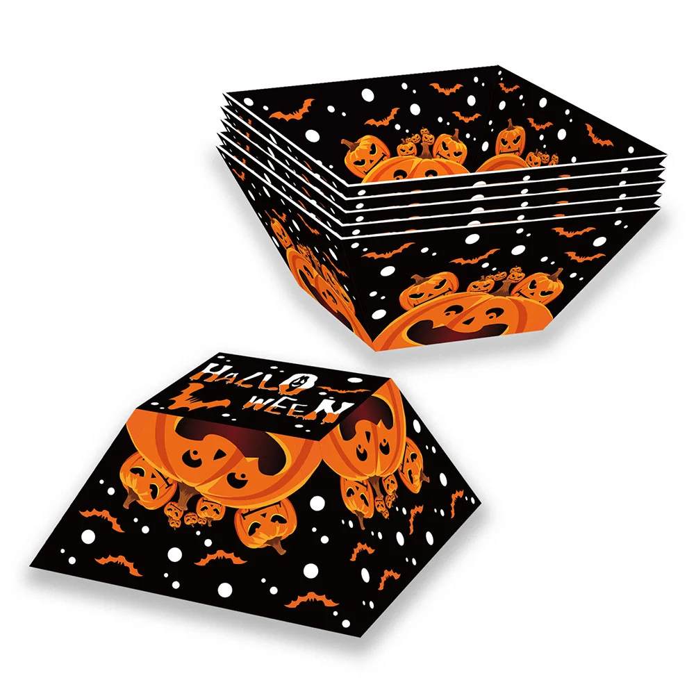 12 Pcs Cookie Containers for Gift Giving Halloween Carton Themed Snack Boxes Biscuit Food Paper