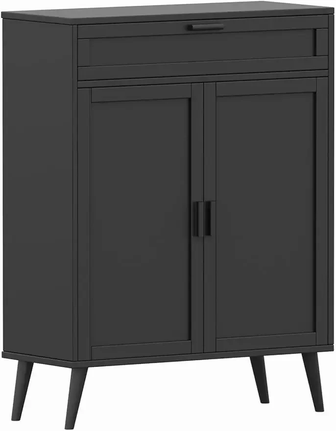 Accent Floor Storage Cabinet with 2 Doors, Bathroom Cabinet with Large Drawer, Freestanding Storage Cabinet Organizer