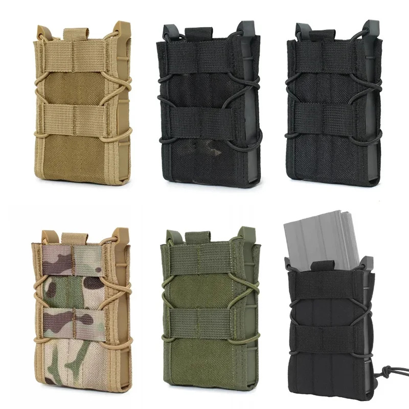 5.56 M4 Molle Single Magazine Pouch AK AR AR15 Rifle Mag Holster Airsoft Paintball Hunting Vest EDC Tool Waist Bag