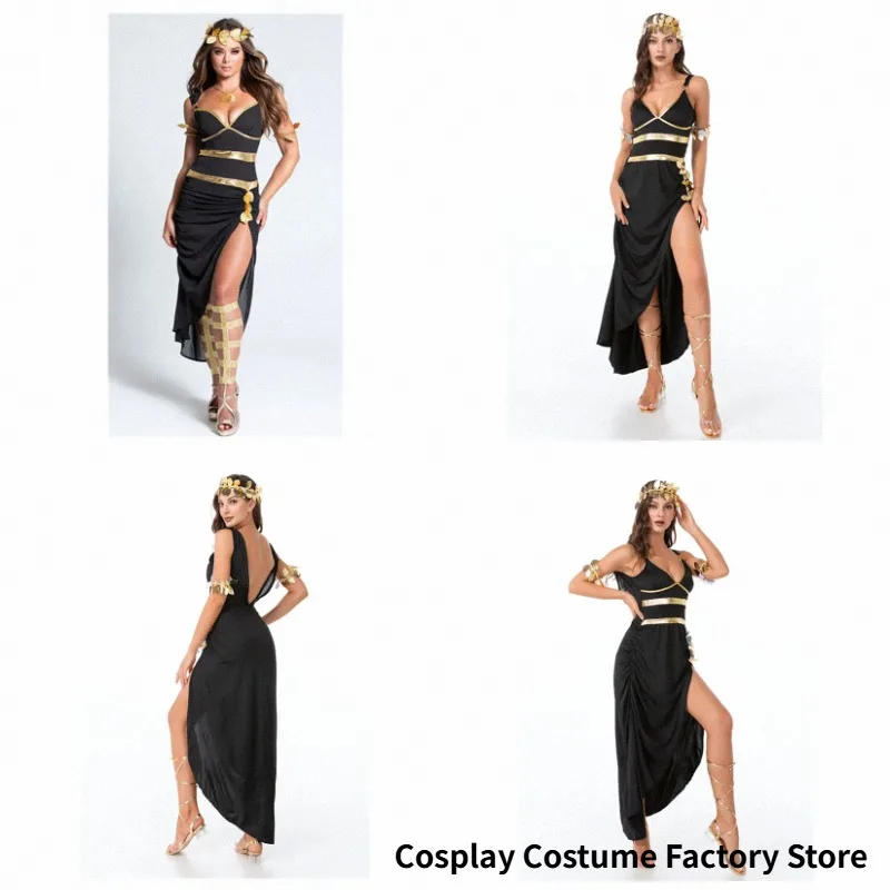 Halloween Carnival Sexy Medieval Mythology Greek Goddess Princess Costume Party Roman Cleopatra Queen Cosplay Dress