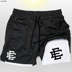 Men's Tight Shorts Jogging Fitness 2 In 1 Workout Sweatpants Yoga Compression Athletic Leggings Gym Training MMA Running Shorts