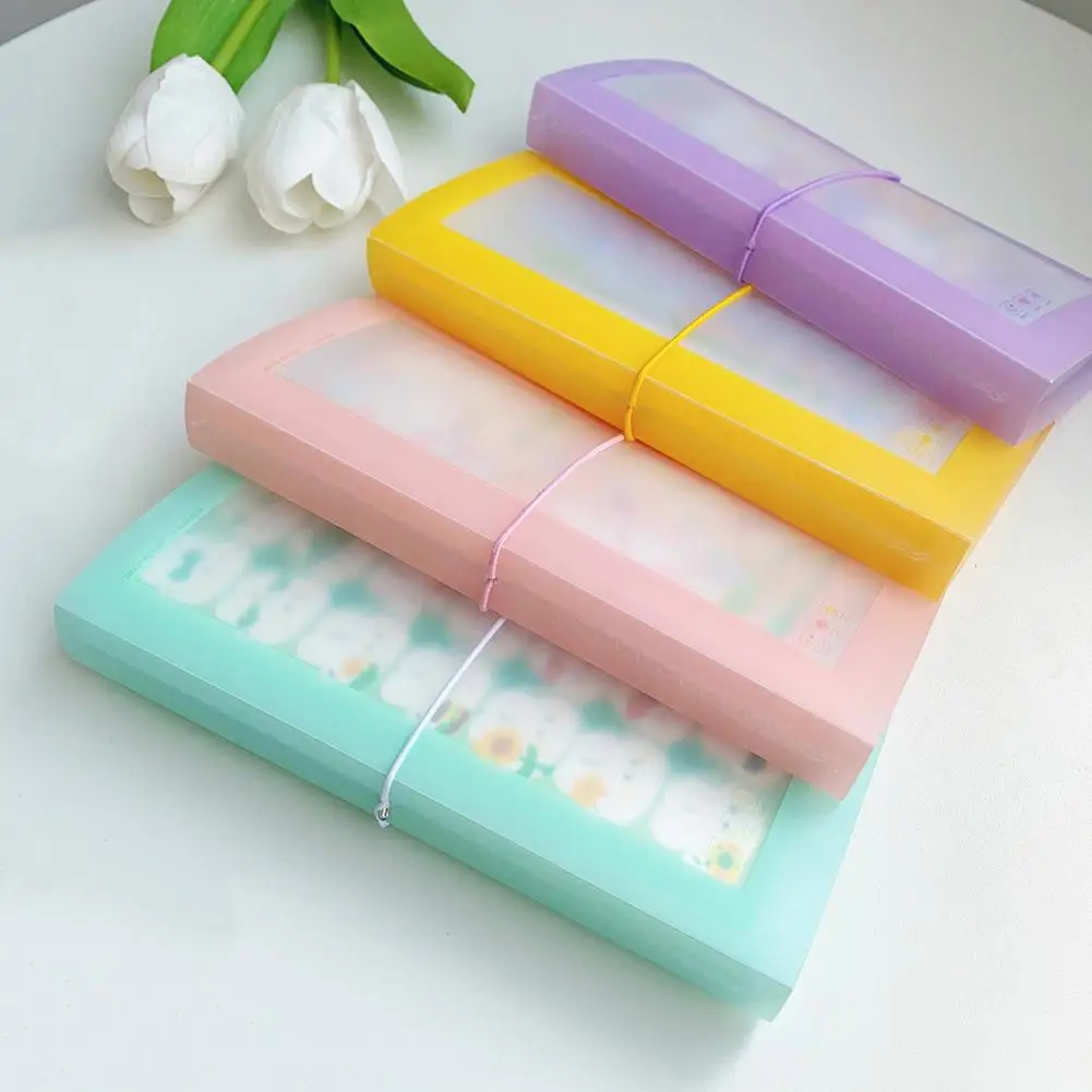 สติกเกอร์เนื้อด้านโปร่งแสงที่มีความจุหนังสือเก็บสติกเกอร์ภายในตัวจัดระเบียบอัลบั้มรูปถุงคลุมกระเป๋าฟิล์มบัตรรูปภาพเคสอัลบั้ม