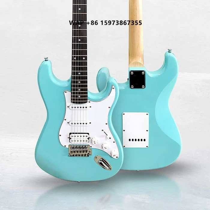 High End 39 Inch Mint Green Solid Mahogany Body Maple Neck Rosewood Fingerboard 6-strings Gloss Finish Electric Guitar