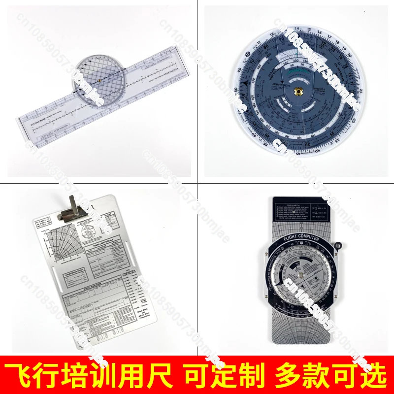 Military Flying Ruler with Turntable Metal Kneeling Plate Flying Aluminum Alloy Pilot Ruler Vector Ruler Wind Meter E6B