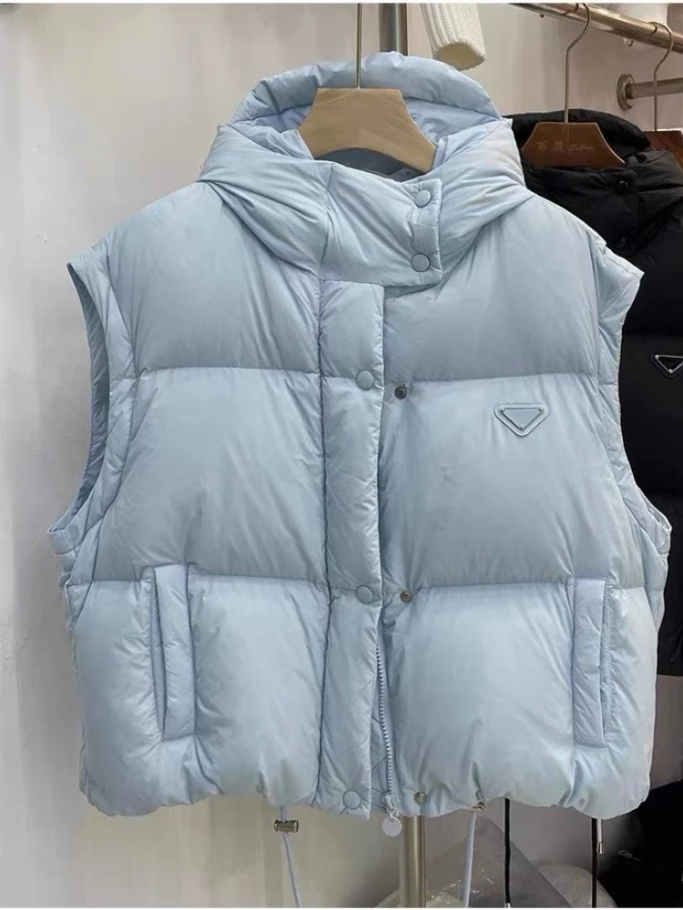 سترة نسائية كورية جديدة لعام 2025 سترات قصيرة خفيفة للغاية موضة شتوية بأكمام قابلة للفصل سترة منتفخة معطف منتفخ على شكل بطة بيضاء #4