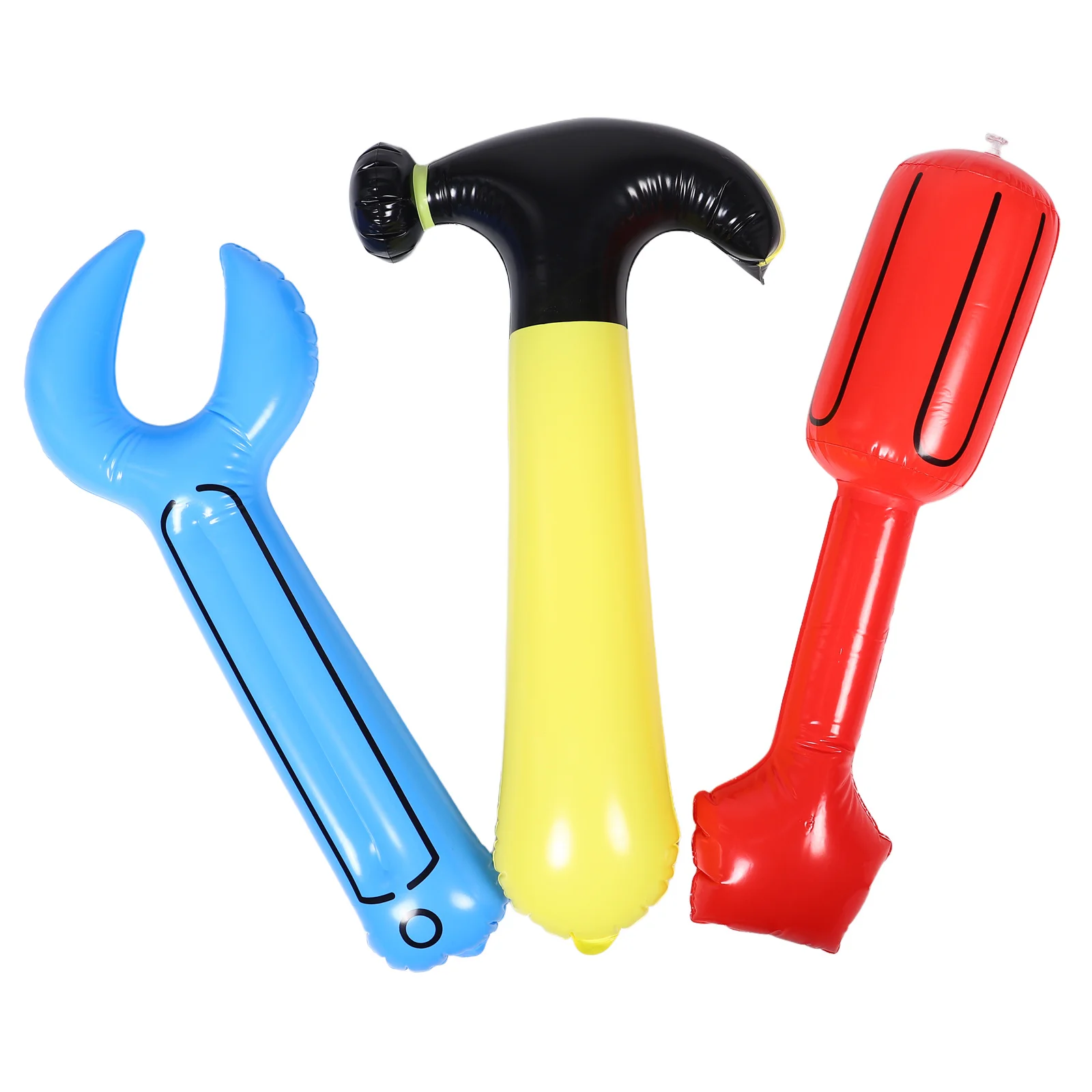 1Set Inflatable Construction Tools Set Realistic Design Pretend Play Kit for Children Birthday Party Favors Outdoor Games