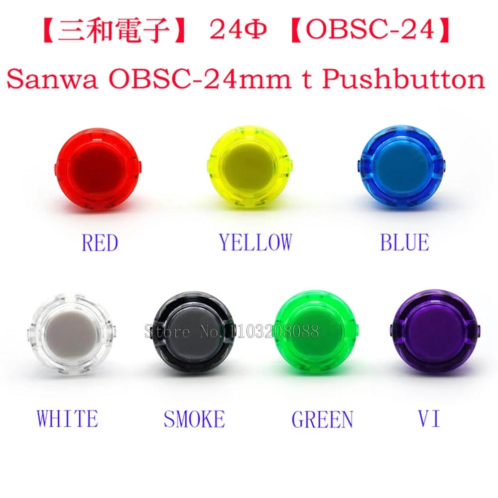 Original Sanwa OBSC-24 24MM Clear Push Button Transparent arcade push buttons for Video Game Consoles