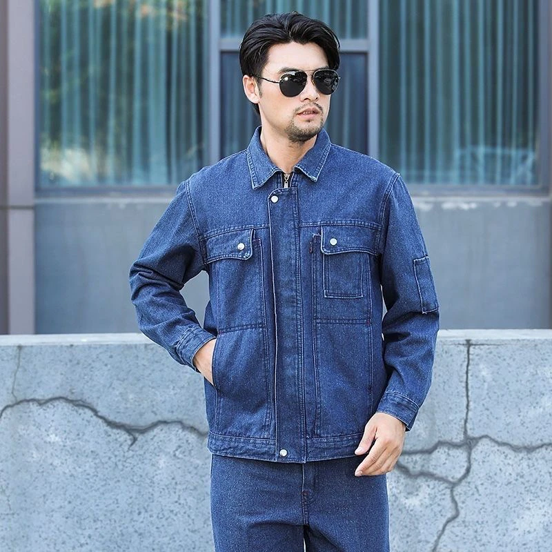 Jeans da Lavoro in Puro Cotone per Uomo, Set Speciale Anti-Calore per Saldatura e Riparazioni