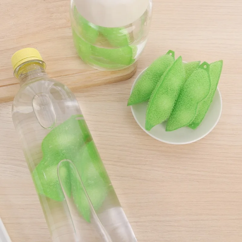 5-1PCS Pea Cleaning Sponge Kitchen Cup Cleaning Brush Coffee Drink Glass Bottle Cleaner Brush Cup Scrubber Cleaning Gadgets