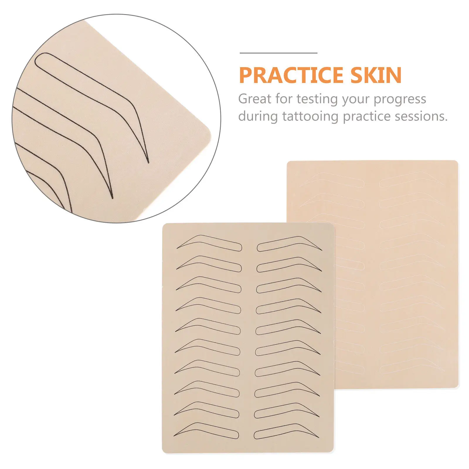 

Набор из 6 силиконовых тренировочных накладок для татуажа бровей, реалистичная текстура кожи, гибкий и толстый силиконовый материал, пособие для обучения тату-мастеров