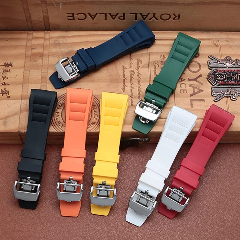 High quality silicone watch bracelet, suitable for Richard Miller RM011 watch accessories, rubber strap 25-20mm