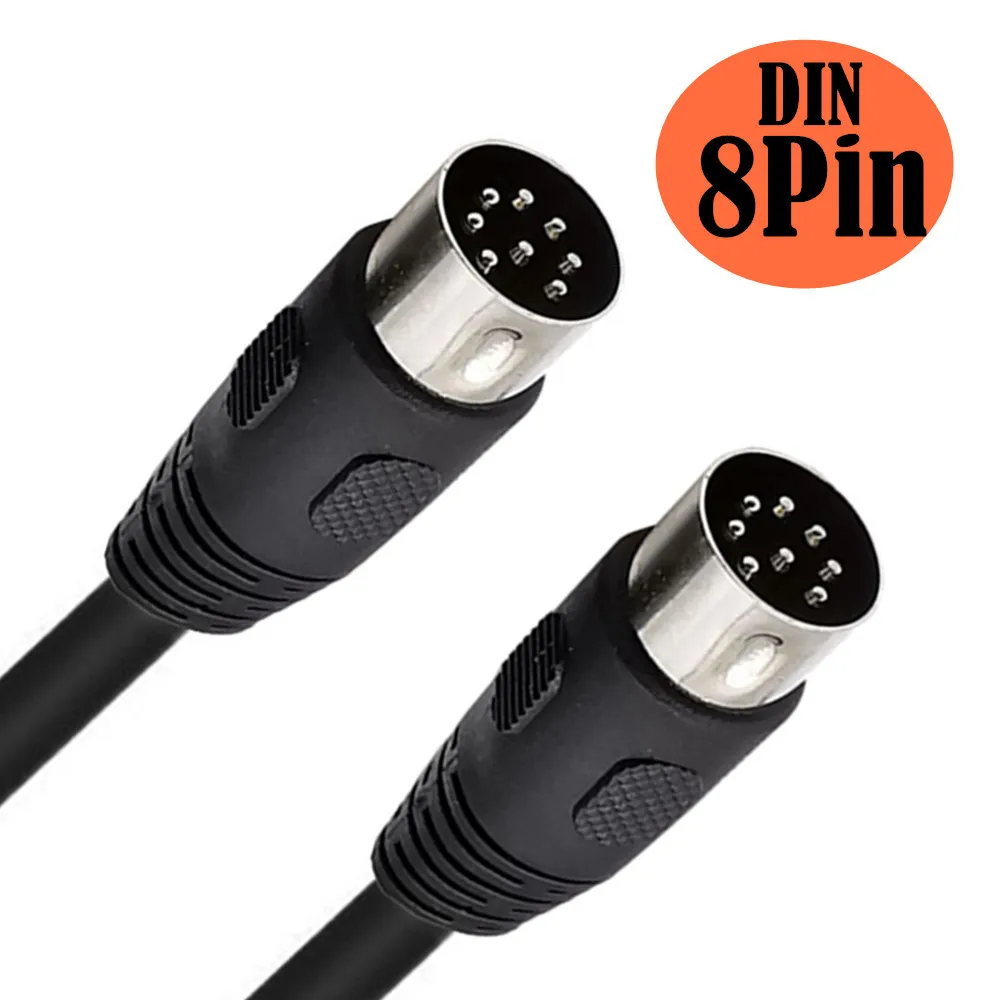 UXG MIDI 8 Pin Din Stecker auf Stecker 8pin Stecker Buchse Lautsprecher Audio 90 Grad rechtwinklig Doppelwinkel L-förmiges Kabel 0,5 m 1 m 3 m 5 m 6