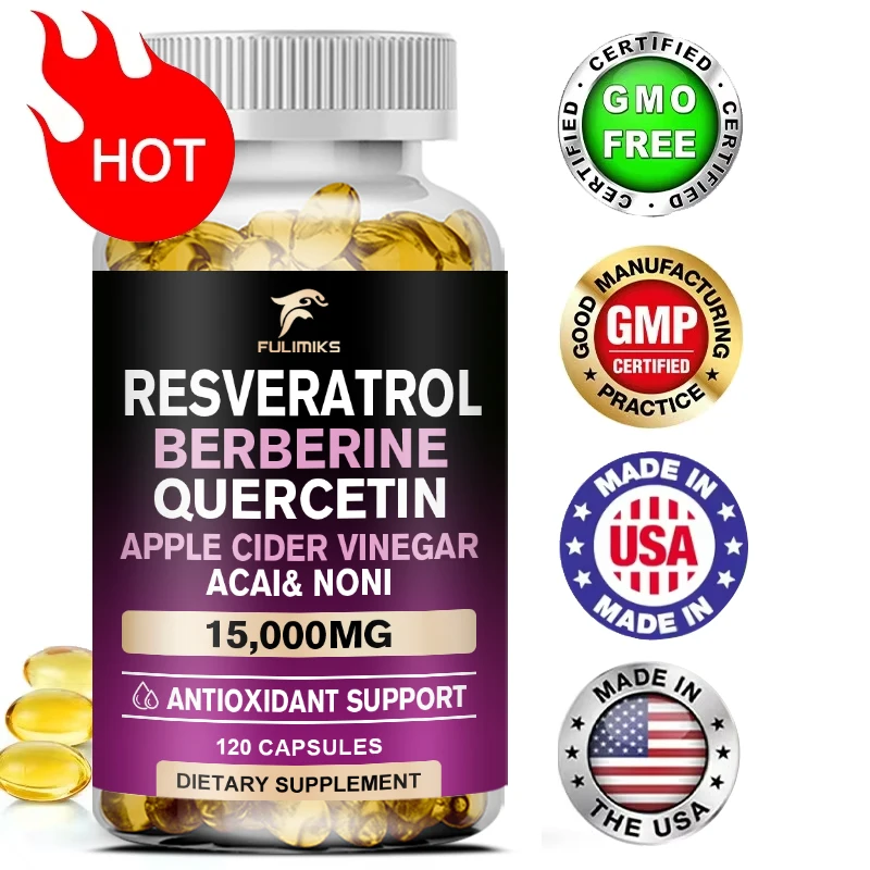 

Добавка в капсулах премиум-класса с ресвератролом для борьбы с антиоксидантом, старения, поддержки иммунитета, здоровья сердца и метаболизма — высокое впитывание