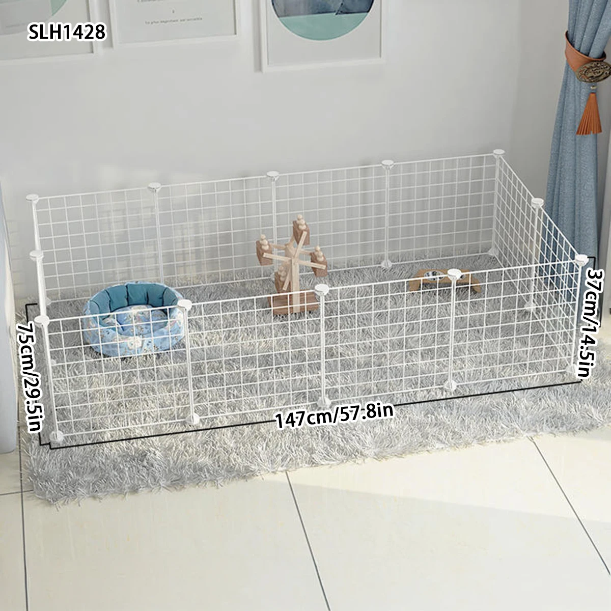 Pet enclosure Small dog isolation door Rabbit guardrail Iron teddy indoor dog house fence cat cage