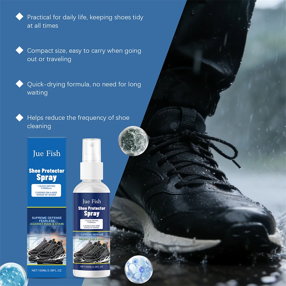 Sneaker Protector Spray Waterproof Long Lasting Water Stain Repellent For Suedes Leather Shoes