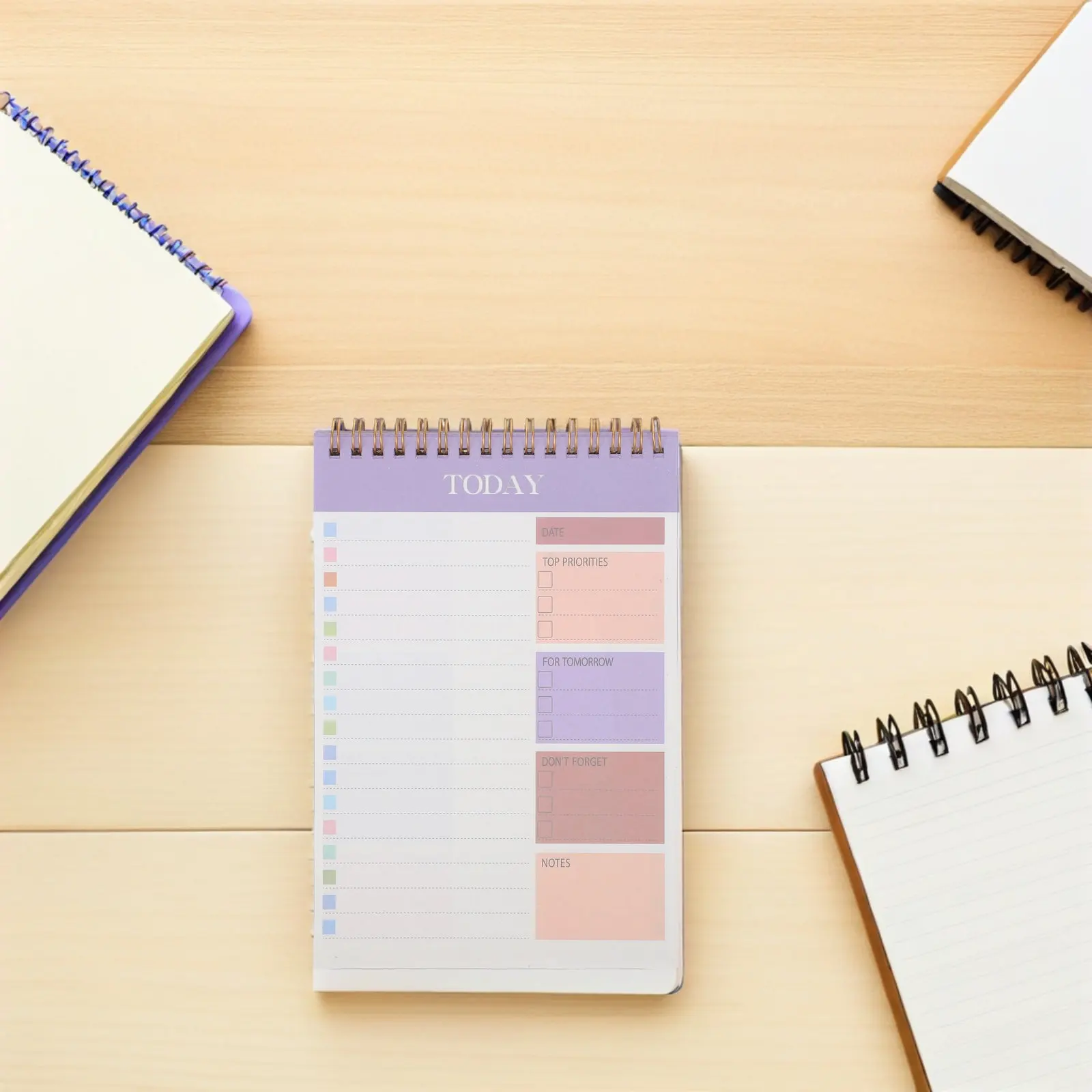 3Pcs Notepad Task Checklist Spiral Daily Planner Undated Time Management Notebook A5 Daily to Do List Notebook for Home Office