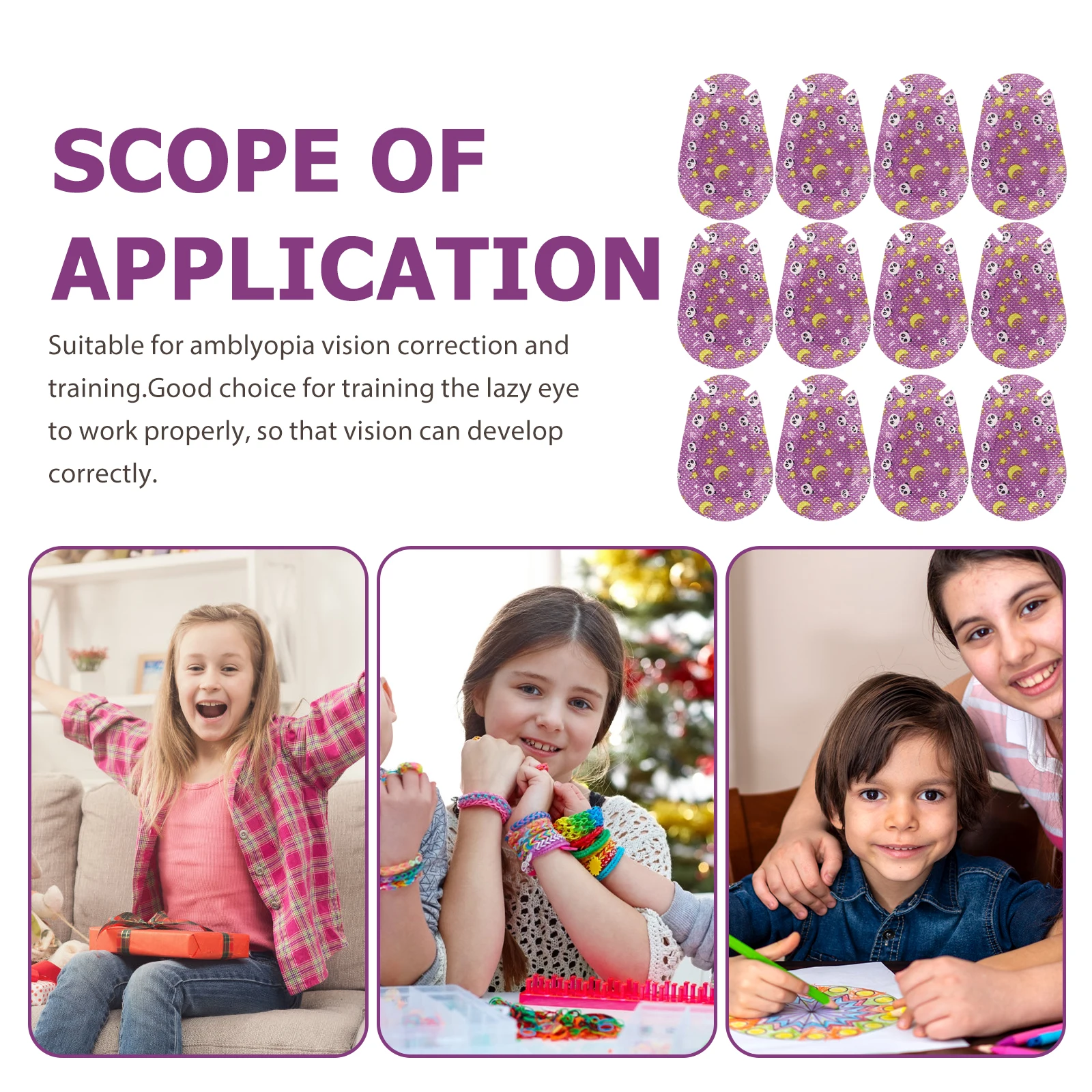 

20Pcs Amblyopia Correction Eye Patches Cartoon Style for Breathable Adhesive Lazy Eye Patch Strabismus Training