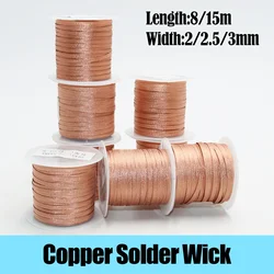 8/15M Desoldering Braid Tape Copper Wire Welding Solder Remover PCB Circuit Board Soldering Wick Tin Lead Cord Flux Repair Tool