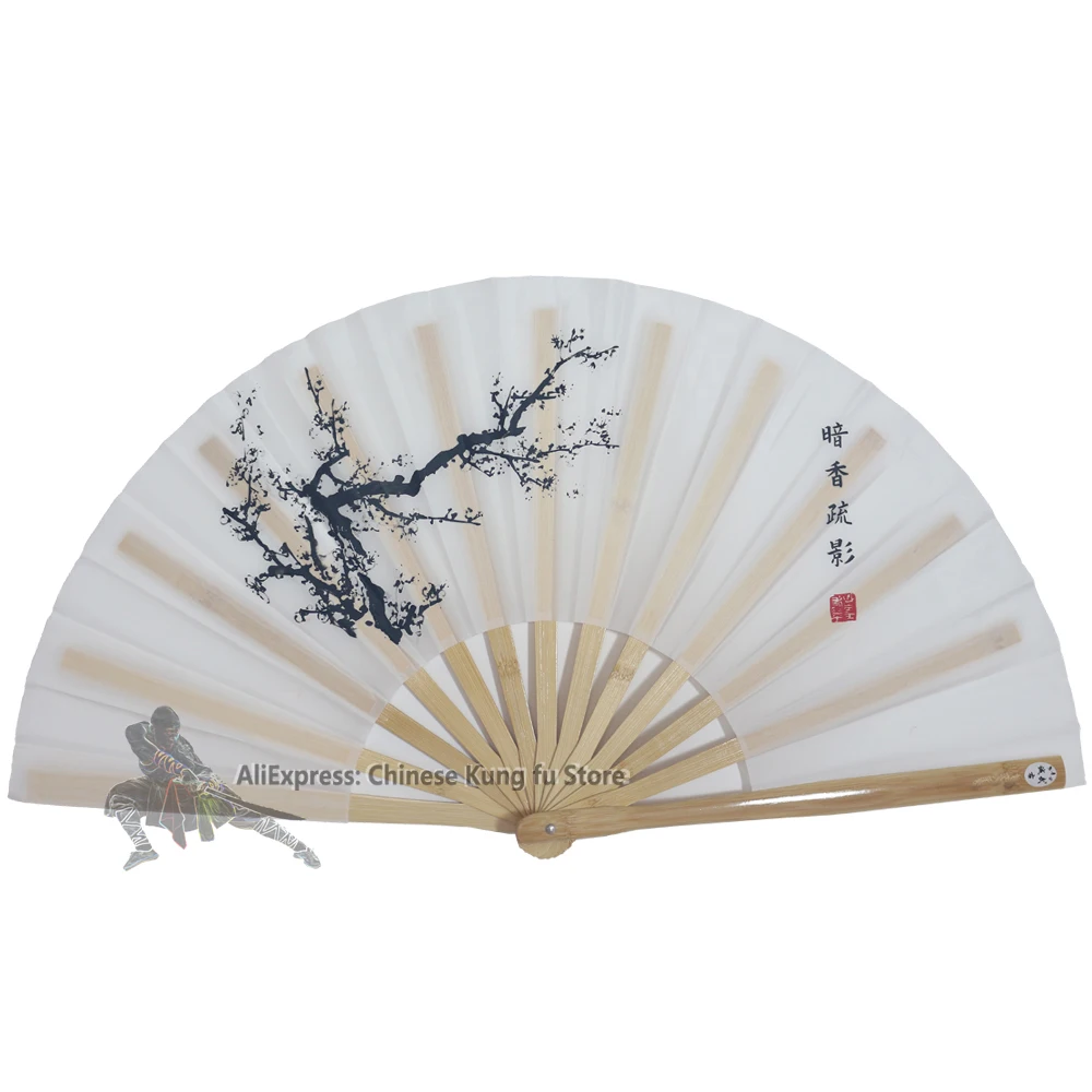 Bamboo Chinese Ink Paintings Tai Chi Fan Kung fu Performance Dancing Fans Martial arts Equipment