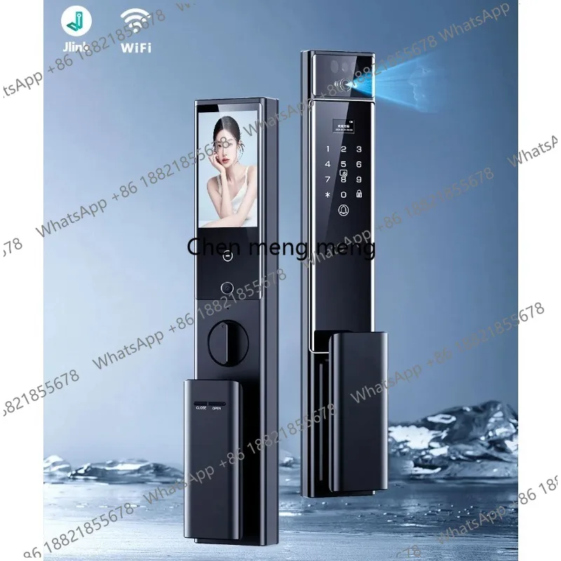 

RAYKUBE S90 Jlink WiFi 3D Facial Palm Vein Recognition Rechargeable Smart Fingerprint Lock With Dual WIFI Cameras APP Video Call