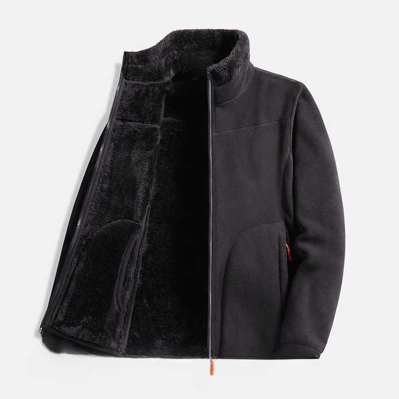 سترة شتوية دافئة للنساء من الفرو الصناعي المزدوج الوجه، مبطنة بالصوف السميك، مصنوعة من قماش الكورال المخملي #3