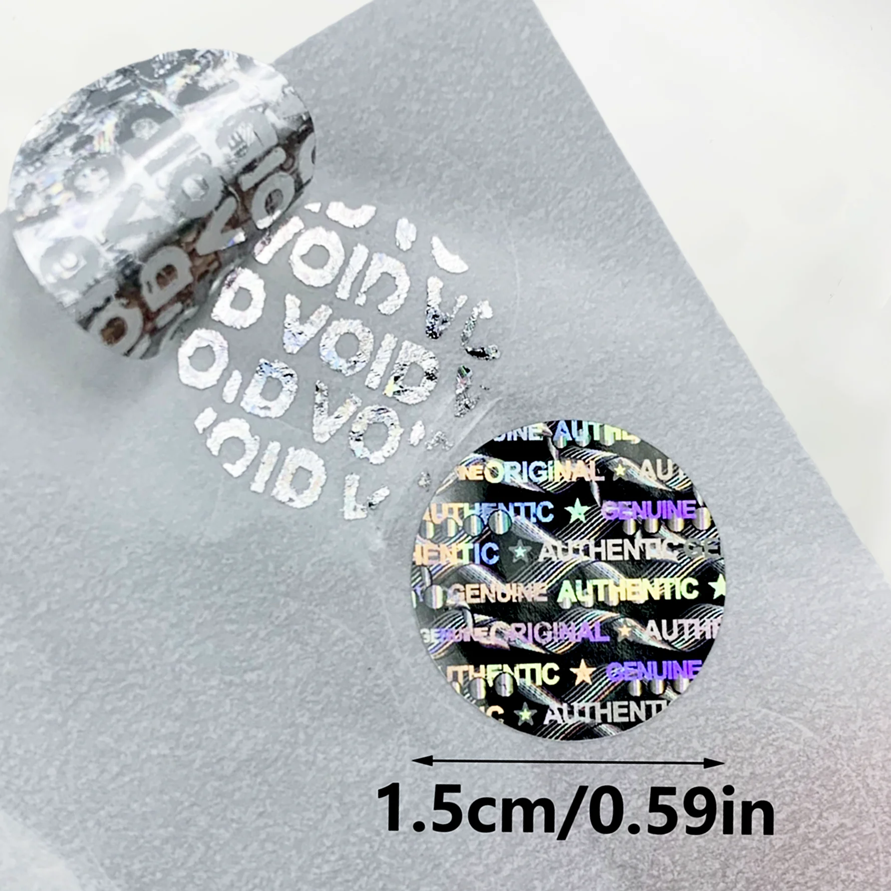 1000pcs Silvery VOID Holographic Original Stickers, Glittering Sparkling Waterproof Genuine Seals Hologram Labels Stickers