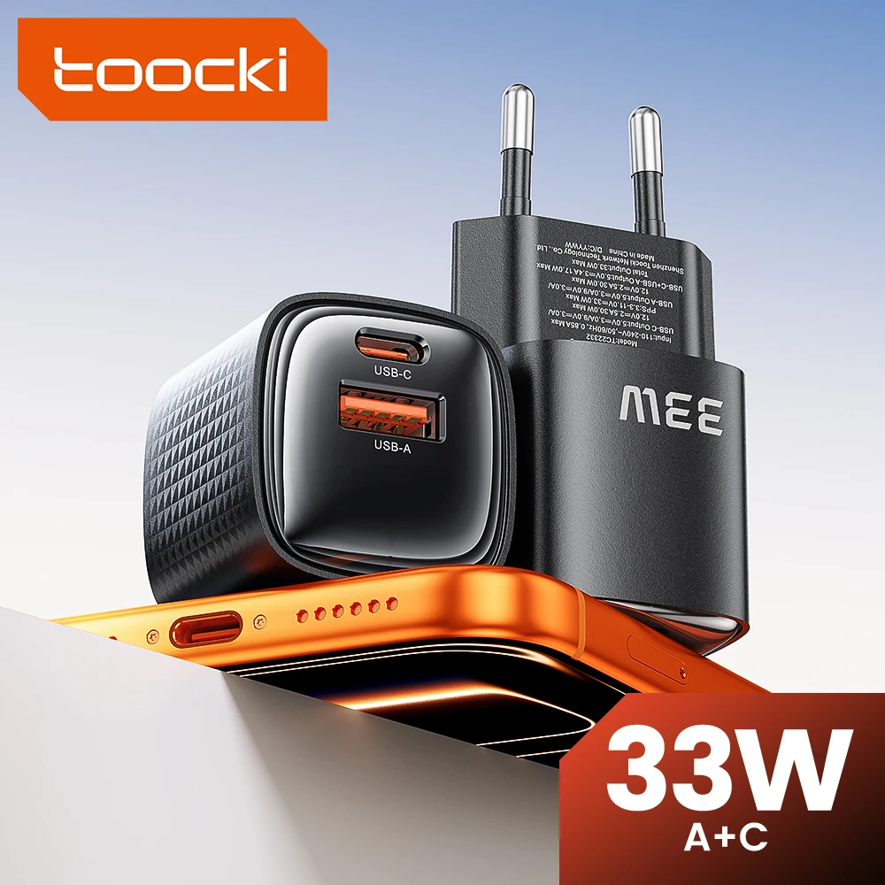 Toocki C22 Mini 33W GaN Ladegerät USB-C PPS PD3.0 Schnellladung für iPhone 17 16 Samsung S24 Xiaomi Schnelles USB Typ-C Telefonladegerät