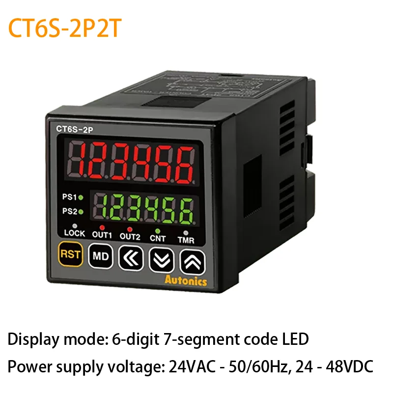 Genuine Autonics CT6S-2P2T Electronic Timer IP65 Protection Industrial Use 6-digit 7-segment LED Display Programmable Batch