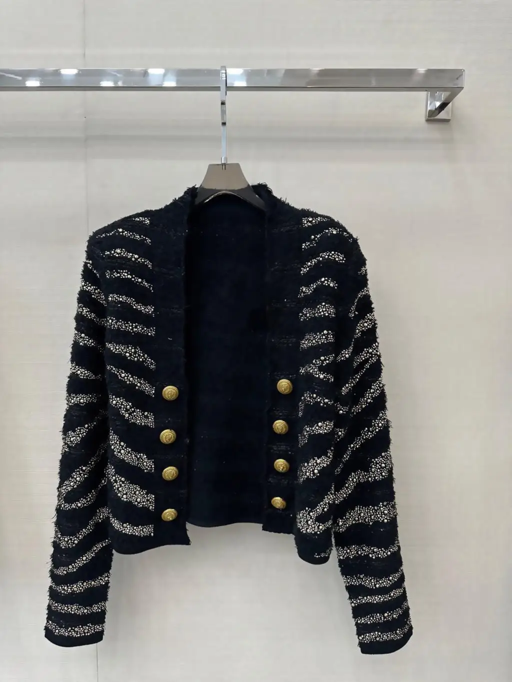 

Women's Clothing High Quality Rivets Cardigans Female Chic Coat SweaterAutumn Winter New 1056