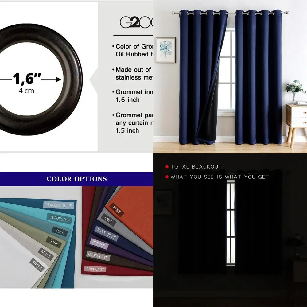 Tende termiche isolate blu navy 84 per camera da letto e soggiorno - 100% oscuranti, controllo della luce e del rumore, set da 2 pannelli