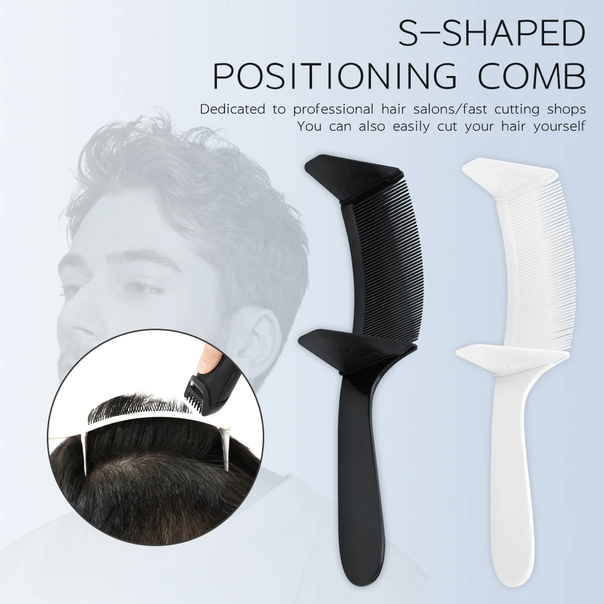 Curved Adjustable S Shape Design Professional Barber Hair Cutting Curved Positioning Comb Men's Hair Clipper Hairdresser Tools