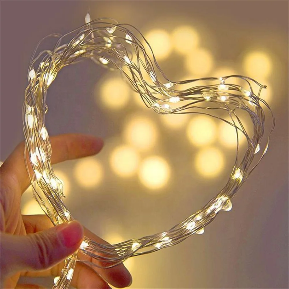 2M 20LED Battery Operated Fairy Lights Mini Copper Wire Firefly String Lights for Indoor Outdoor Wedding