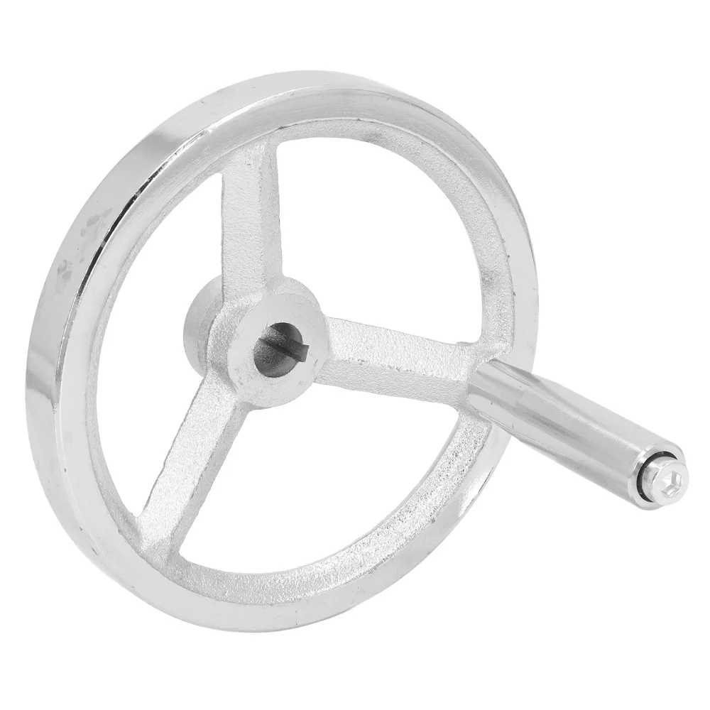 

16x160MM Size Lathe Handwheel Cast Iron Round Shape Chrome Plated Handwheel Chrome Plated Removable Handle Cast Iron Handwheel