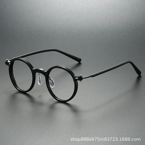 Imagen 2 del producto 2025 nuevo espejo de lectura de moda Retro para hombres marco redondo clásico Punk Metal Anti luz azul gafas de presbicia