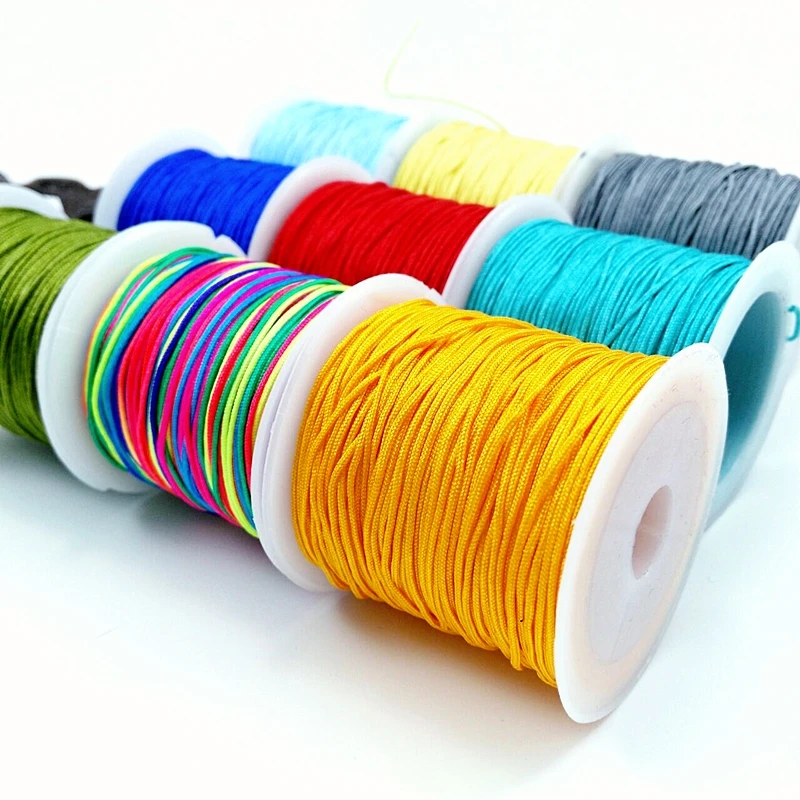 0.8mm Nylon Cord Thread Chinese Knot Cord Handmade Braided Thread Beading Bracelet Rope Tassel Jewelry Making DIY JadeThread