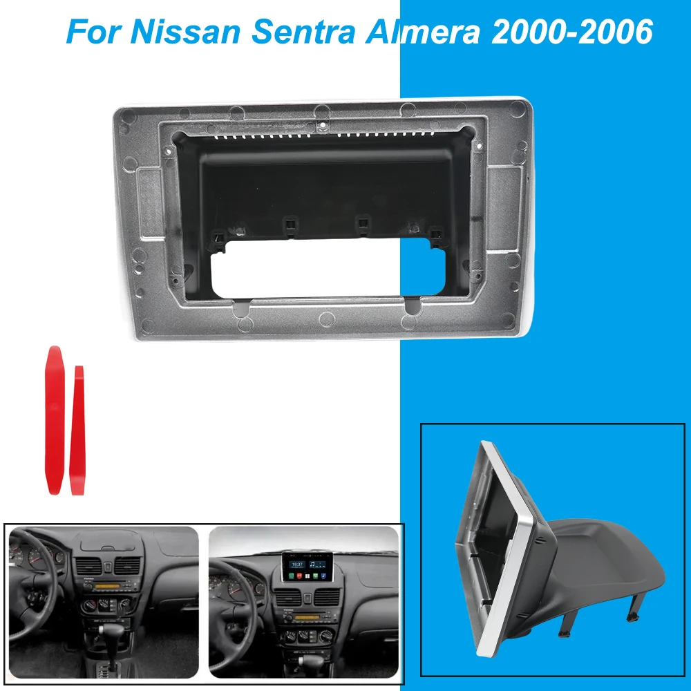 10.1 Inch Car Radio Fascia For Nissan Sentra Almera 2000-2006 2Din DVD GPS MP5 Android Player Stereo Panel Dash Frame Installati