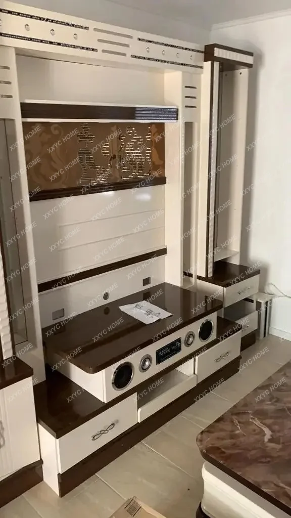 L Modern combination wall modern simple small apartment storage cabinet living room function multi-background wall