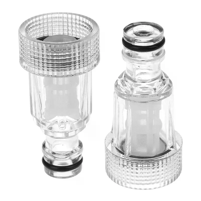 2pcs Transparent Plastic Female 25mm Thread Quick Connector with Filter Faucet Adapter Faucet Joint