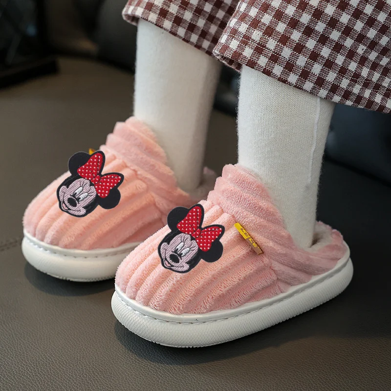 

Mickey Mouse Toddler shoes Children Cotton Slippers Disney Winter Boys Baby 1-10 years old Warm Children Girls Cotton Shoes