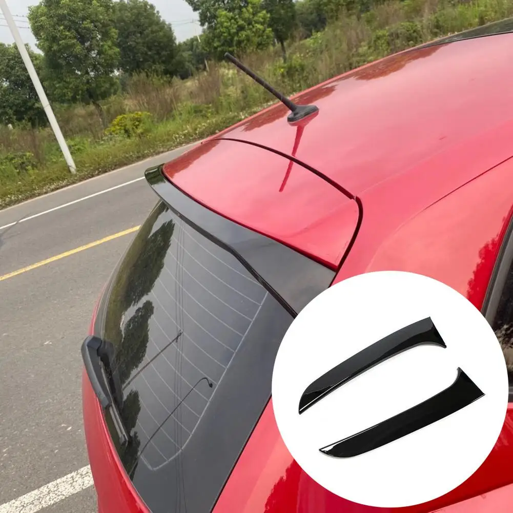 

Side Wing Spoiler 2Pcs Exquisite High Temperature Resistance Bright Black Auto Window Spoiler Side Wing