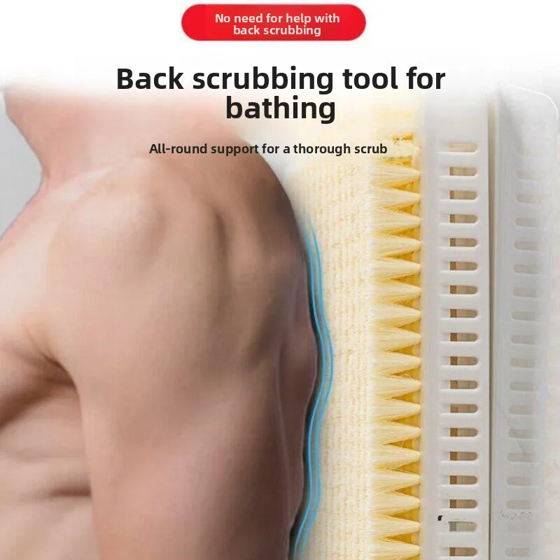 Strong Back Scrubbing Brush for Men Self-Sufficient Bathing Tool Wall-Mounted Design No Need for Assistance Back Cleaning Brush