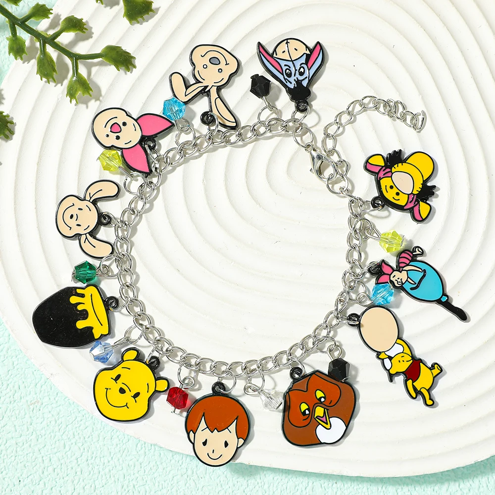 Disney Kawaii สร้อยข้อมือ Charm อะนิเมะการ์ตูนตัวอักษร Tigger & Pooh จี้สร้อยข้อมือกําไลข้อมือสําหรับเพื่อนที่ดีที่สุดเครื่องประดับอุปกรณ์เสริม