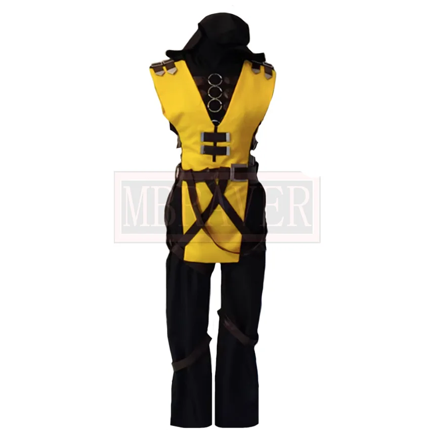 

Mortal Kombat Скорпион Косплей Костюм Хэллоуин Рождественская форма на заказ любой размер