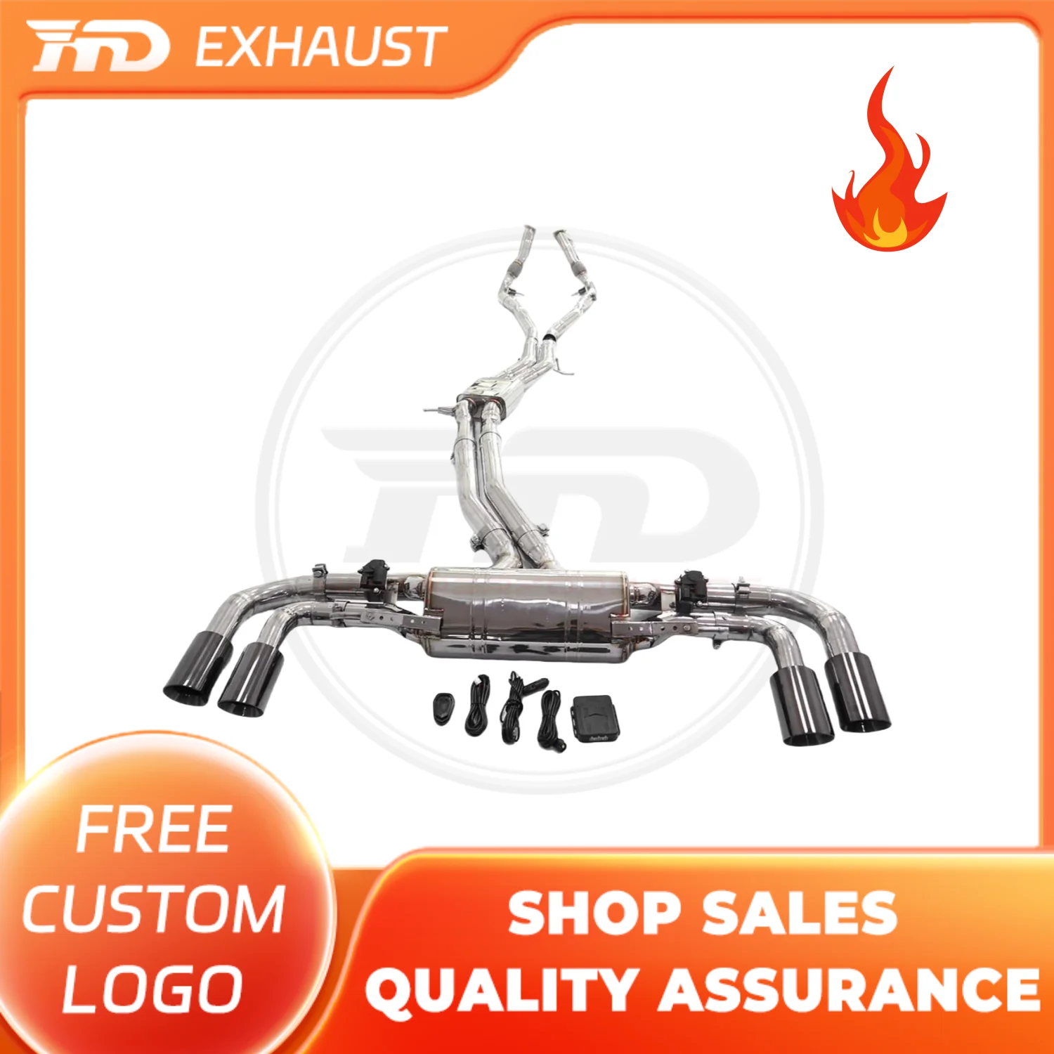

HMD Hot sale Exhaust System Stainless Steel Performance Front pipe and Catback for Porsche Cayenne 9YA 4.0T Muffler With Valve