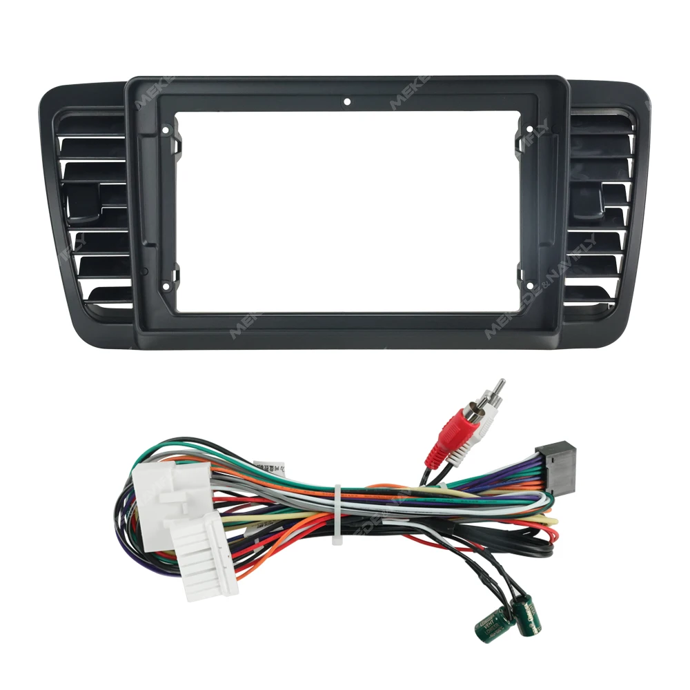 MEKEDE For Subaru Legacy Outback 2003-2009 9inch Car Radio Bezel Frame Dashboard Mounting Panel Frame Cable Complete Set