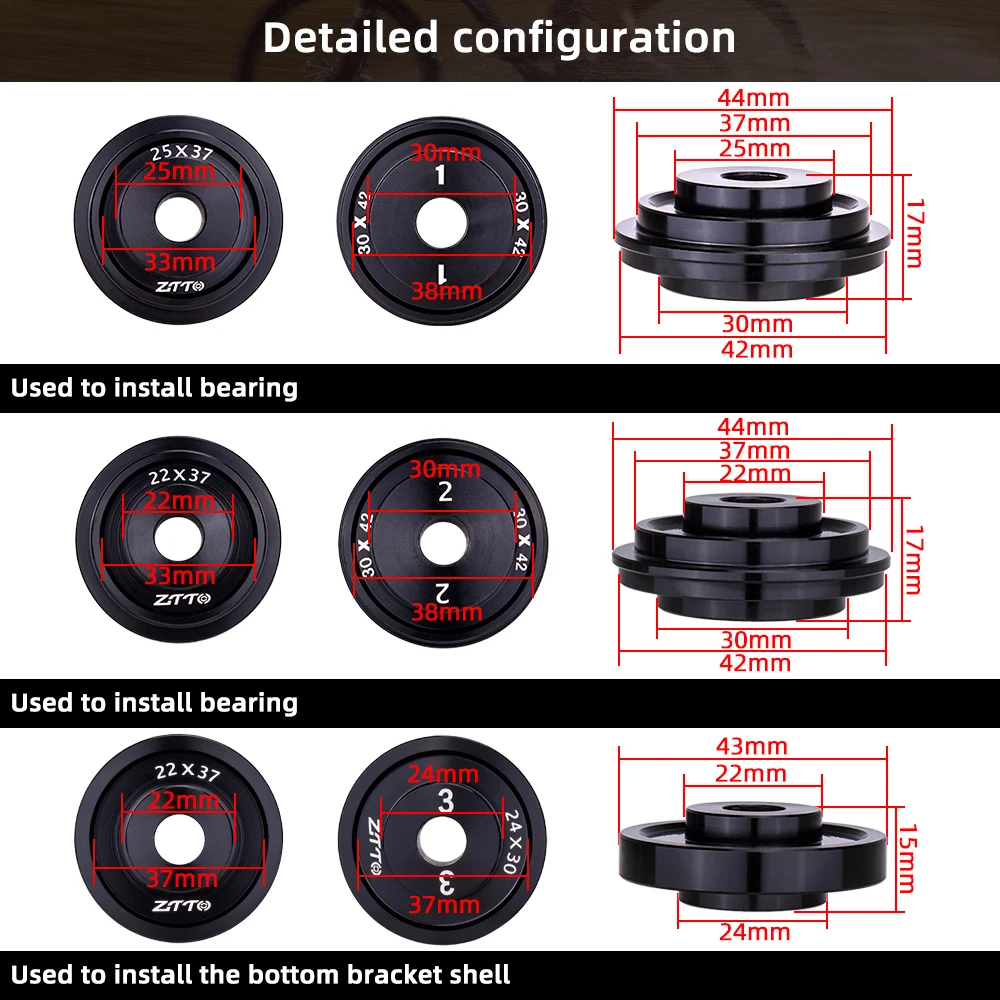 ZTTO Bicycle Bottom Bracket Bearing Repair Tool MTB Mountain Road Bike BB Bearing Remove Press Install Kit BB86 30 92 PF 24mm